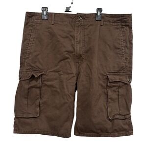 Levi Strauss Mens Brown Cotton Twill Relaxed Fit Cargo Shorts W40 13848-0011